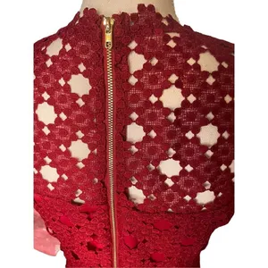 Lulus Burgundy Crochet Laced Bodycon Midi Dress Size S/ Party/ Cocktail/Formal thumbnail 9