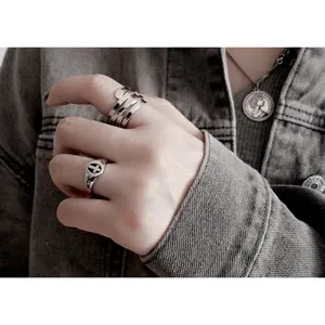 Boutique NEW Unisex Large Multilayer Wrap 925 Sterling Silver Band Ring, Adjustable Size‎ thumbnail 2
