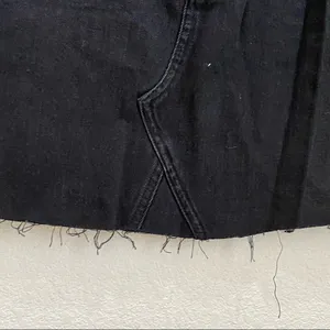 Lunar Wash “Frisco” Black Denim Raw Hem Mini Skirt Size 32 thumbnail 6