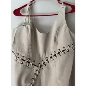 NWD Dolls Kill Darker Wavs Vegan Leather Patchwork Lace Up Mini Dress Size XL thumbnail 3