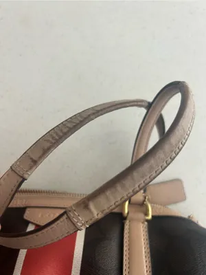 Coach Nancy Satchel Signature Brown Logo Print Purse Bag EUC thumbnail 8