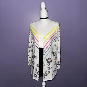 Phil Love Boutique Leopard Print Multicolor Cardigan thumbnail 4