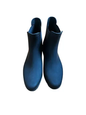 Jeffrey Campbell Cloudy Black Matte Rubber Rain Boots Chelsea Ankle Platform 7 thumbnail 7