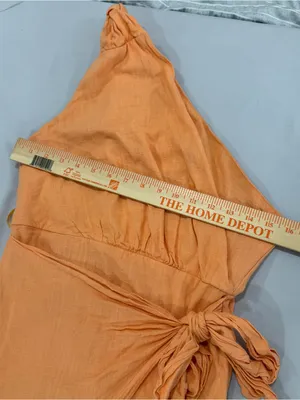 Hello Molly HOLDING ON MIDI DRESS ORANGE linen dress M here‎ comes the sun thumbnail 7