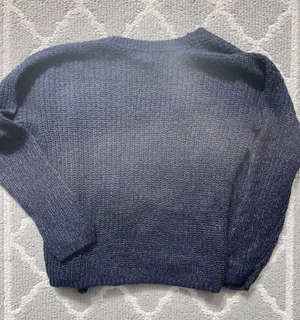 Forever 21 Blue Wrap Crossover Knit Jumper Sweater thumbnail 4