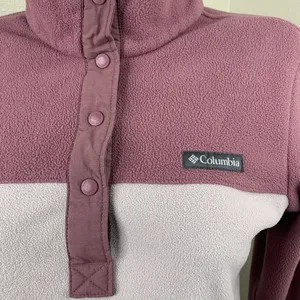 Columbia Benton Springs Half Snap Button Pullover Sweatshirt Sz S Pink *flaws thumbnail 3