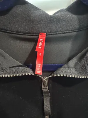 SPANX Black Velvet Zip-Up Pullover Jacket thumbnail 2