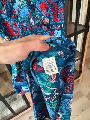 Printfresh Lola Midi Dress ruffle Nautical Tiles Seaside ocean animals fish reef thumbnail 14