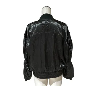 NWOT Free people movement X FP Luxe Satin Bomber Jacket Olive Green Small thumbnail 6
