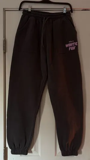 Dark Grey White Fox‎ Joggers Size Small EUC thumbnail 1