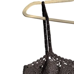 ASOS DESIGN Crochet Babydoll Midi Sundress Black Boho Festival Dress Vacation thumbnail 4