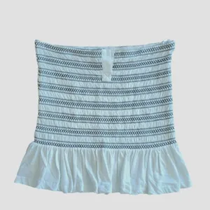 Maeve Smocked Split Tube Top White and Black Cropped Size XLarge Euro Summer thumbnail 6