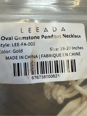 Leeada Oval Gemstone Pendant Necklace Gold Tone Burgundy Stone LEE-FA-002 NEW thumbnail 4