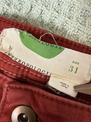 By Anthropologie Jefferson Slim Utility Chino Pants Womens 31 Brick Red Twill thumbnail 3