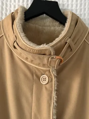 Vintage Bonders camel A line faux fur sherpa lined retro women's jacket [READ] thumbnail 6