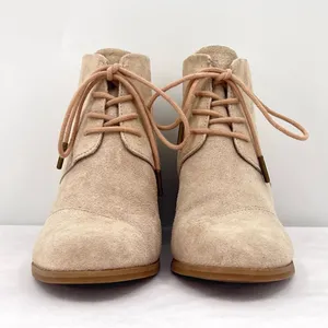 Toms Hyde Sand Suede Leather Creamy Tan Lace Up Wedge Heel Ankle Bootie Size 8 thumbnail 10