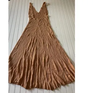 Free People Sweet As Honey Dress Copper Ribbed Maxi Low Back Sleeveless Large thumbnail 6