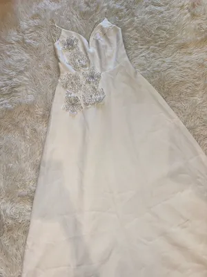 NEW ELLIATT Stella white 3d floral applique A-line bridal maxi gown dress sz M thumbnail 6