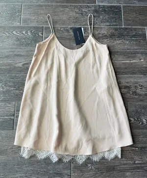 Zara Women Babydoll Lace Trim Slip Dress thumbnail 1