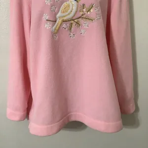 Pink‎ Novelty Wearable Art Kitsch Bird Sequin Embroidered Cozycore Sweatshirt L thumbnail 3