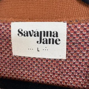 Savanna Jane Southwestern Sweater Brown Coastal Cowgirl Pattern Cardigan Large thumbnail 10