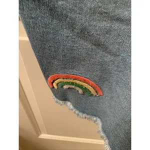 Take Pride Target Women's QUEEN Blue Denim Bib Overalls Rainbow Choose Your Size thumbnail 4