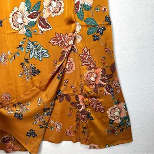 CantonWalker Slip Dress XL Orange Floral Slit Cowl Neck Sleeveless Strappy New thumbnail 4