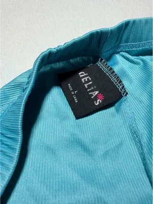 dELiA*s Women’s Pajama Pants Size Large Turquoise Blue Lace Trim Drawstring thumbnail 5