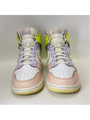 Women's Nike Dunk High Sneakers Size 9.5 White Yellow Pink Purple DD1869-108 thumbnail 4