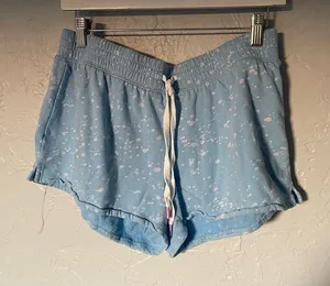 P.J. Salvage Light Blue Splatter Sweat Shorts Pajama Shorts‎ sz Medium thumbnail 1