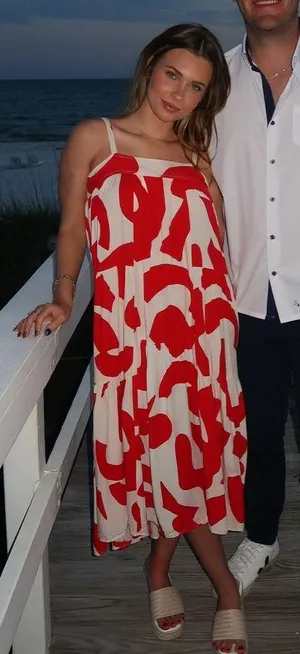 Boutique red and white dress thumbnail 2