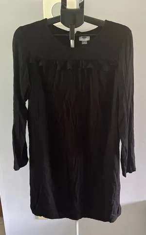 Old‎ Navy Black Long Sleeve Rayon Dress Size Large thumbnail 1