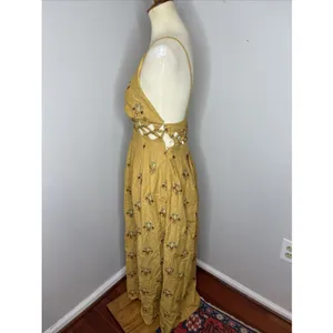 New Farm Rio Coconut Tree Tapestry Macrame Yoke‎ Maxi Dress XS thumbnail 3