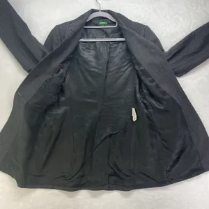 Made in Italy Of Benetton Coat womens 40 Pure wool Button Front‎ Jacket Vtg flaw thumbnail 5