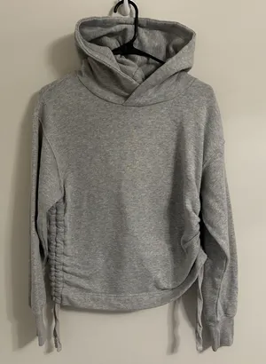 Aerie Women's‎ Hoodie Sweatshirt Draw String Scrunched Side Gray Size XS thumbnail 1