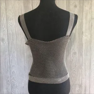 Elaine unziker metal Chainmail tank top cosplay soldered rings medieval larping thumbnail 5