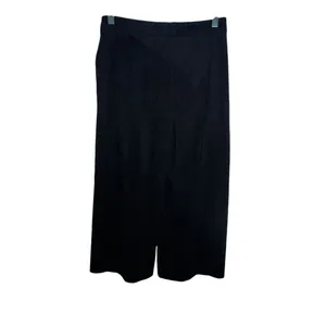 Zara Basic Black‎ Cropped Wide Leg Suede Soft Dress Pants Xs Pockets High Rise thumbnail 5