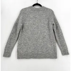 H&M Mohair Wool Blend Sweater Women S Gray Fuzzy Crewneck Quiet Luxury Cozy thumbnail 2