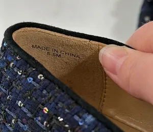 Talbots Francesca Tie Tassel Driving Moccasins in navy sequin tweed size 5.5 thumbnail 14