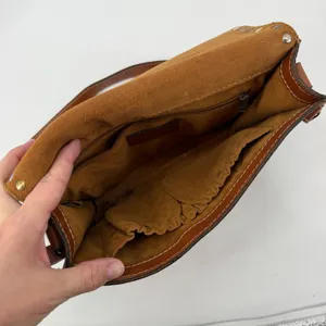 Patricia Nash Brown Italian Leather Studded Flap Crossbody Messenger‎ Bag thumbnail 8