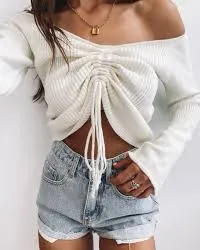 Beginning Boutique White Knit Top thumbnail 1