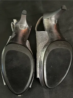Nine West Women’s Silver Glitter Slingback Peep-Toe Heels 7.5 thumbnail 11