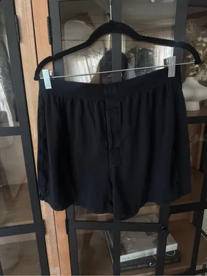 SKIMS Boyfriend boxer shorts loose lounge pajamas logo modal cotton onyx thumbnail 6