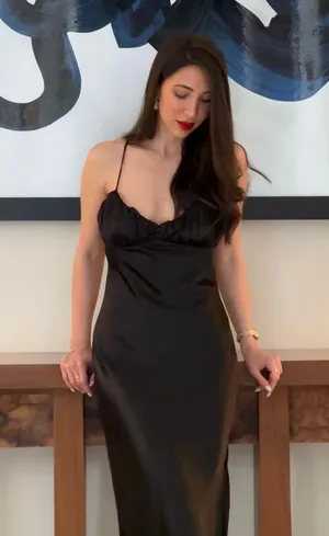 ZARA Black Satin Sleek Camisole Slip Dress thumbnail 3