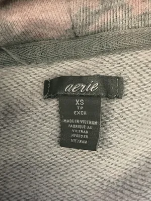 Aerie Sweatshirt Womens XS Gray Bleach Tie Dye Cowl Neck Fleece Pullover Lounge thumbnail 5