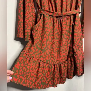 Vici Orange and Green Cheetah Print Dress XL thumbnail 6