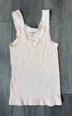 John Galt baby pink lace tank thumbnail 1
