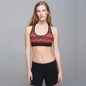 Lululemon Ebb & Flow Racerback Bra Reversible Heathered Electric Coral Size 4 thumbnail 5