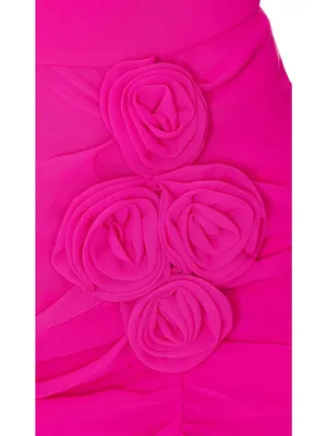 NWT AMANDA UPRICHARD Holly Dress Small Hot Pink Rosette Mini $255 thumbnail 10
