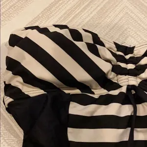 Ella Moss Ivory/Black Strpless Stripe Bathing Suit thumbnail 5
